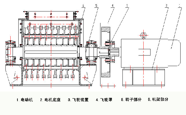 单段锤式破碎机转子结构图